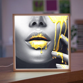 Leuchtrahmen - Golden Lips - Affengeile Bilder