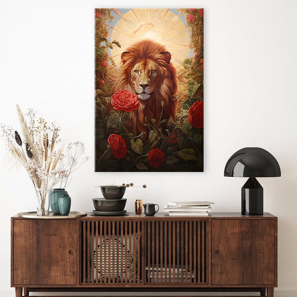 Lion in Roses by Markus Mikolai - Affengeile Bilder