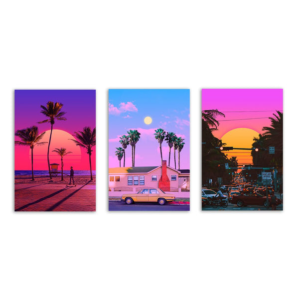 "Miami Summer Dream" - Triptychon by Yagedan - Affengeile Bilder