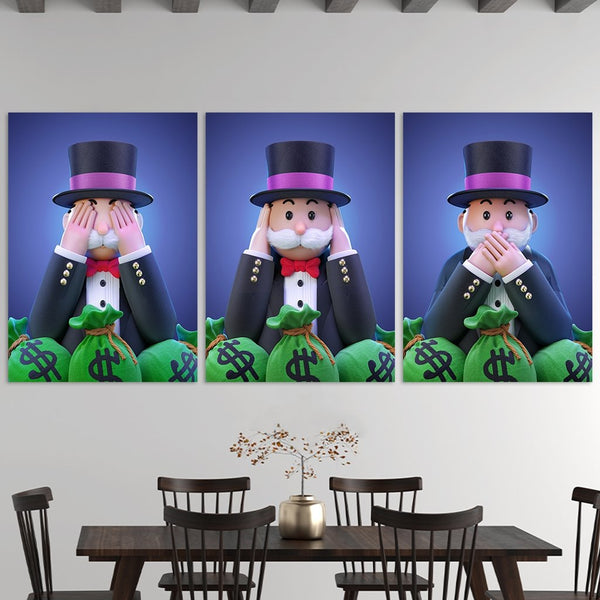 "Monopoly" - Triptychon - Affengeile Bilder