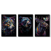 Nordic Animals Art Triptychon by Juliano de Araujo - Affengeile Bilder