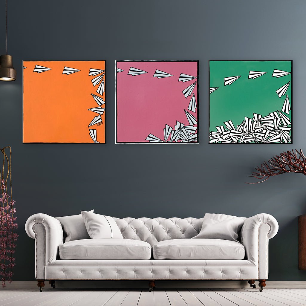 Paperplanes - Triptychon by Spanjer - Affengeile Bilder