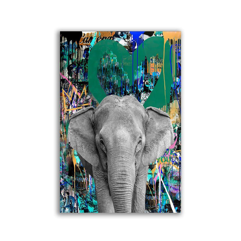 Pop Art Elefant Grün - Affengeile Bilder