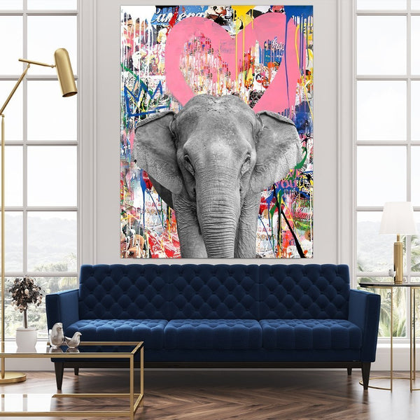 Pop Art Elefant Pink - Affengeile Bilder