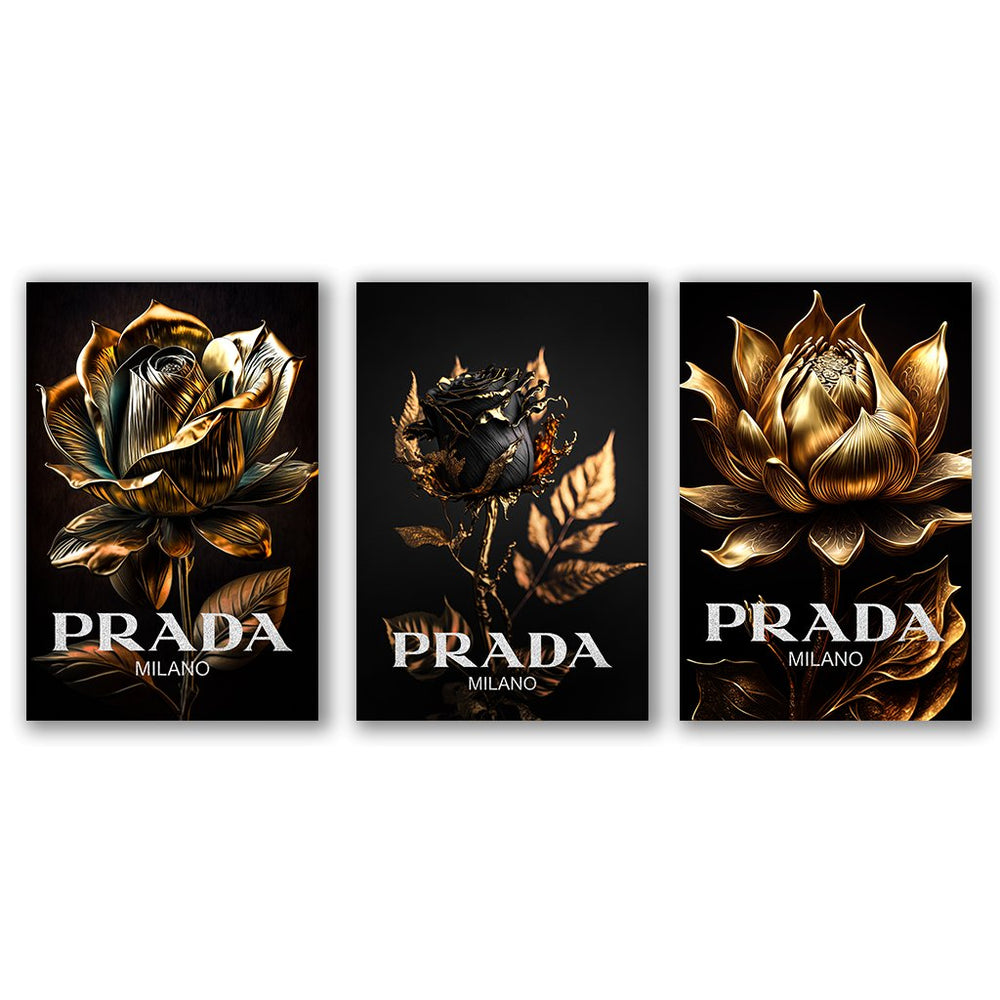 Prada Flowers - Triptychon by Adrian Vieriu - Affengeile Bilder