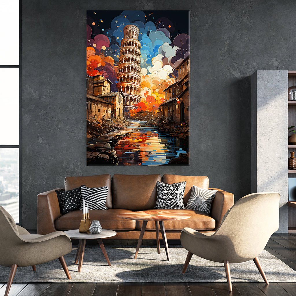 Schiefer Turm von Pisa Pop Art by Catill - Affengeile Bilder