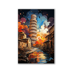 Schiefer Turm von Pisa Pop Art by Catill - Affengeile Bilder