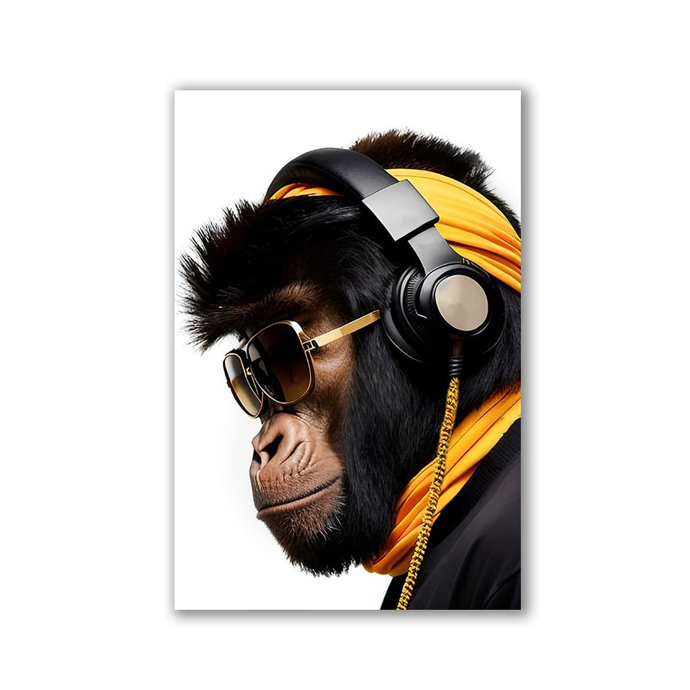 Stylish Monkey - Headphones by Adrian Vieriu - Affengeile Bilder