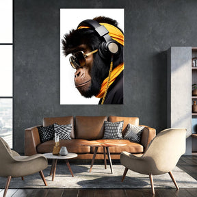 Stylish Monkey - Headphones by Adrian Vieriu - Affengeile Bilder