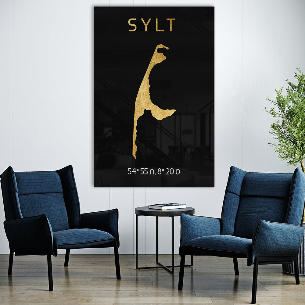 Sylt Coords Goldversion auf Acryl - Affengeile Bilder