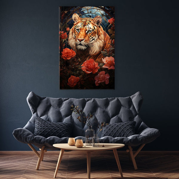 Tiger in Roses by Markus Mikolai - Affengeile Bilder